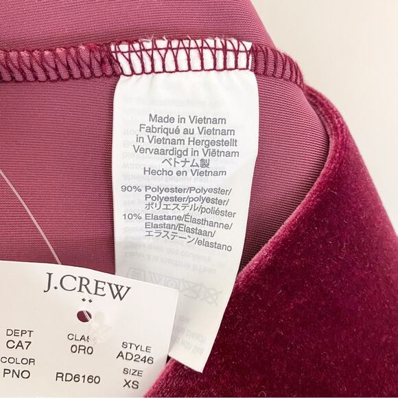 NWT J.Crew Stretch Velvet Leggings - Picture 6 of 6